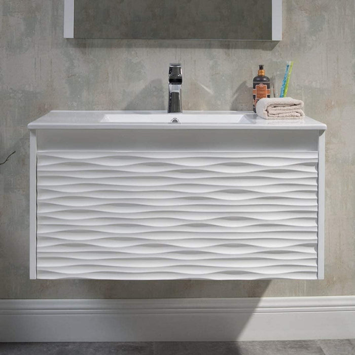 Blossom Paris 36" White Vanity with Ceramic Sink and Optional Mirror - Luxe Vanity & Tub