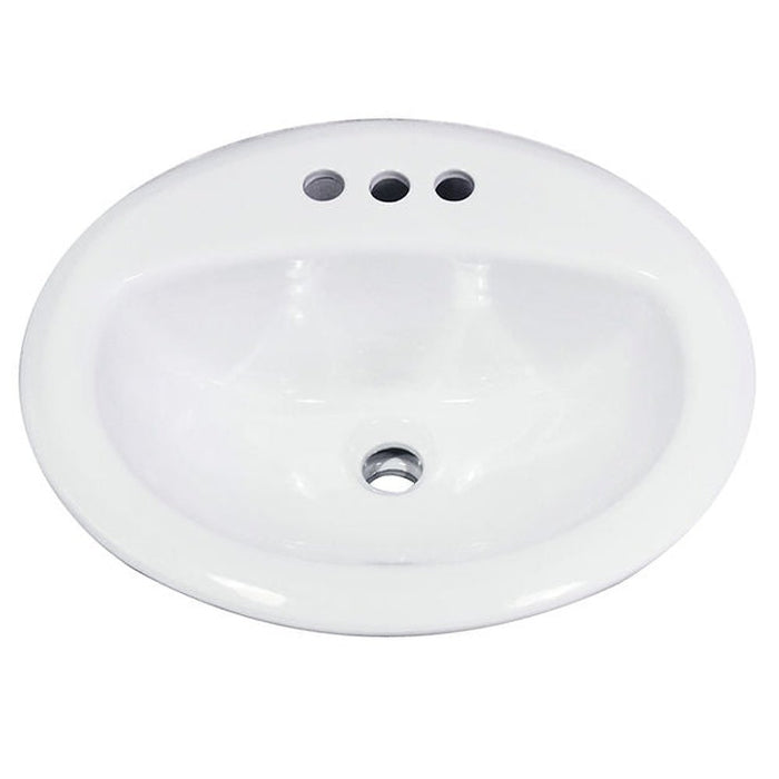 Great Point Collection Nantucket Sinks 20.25 Inch Drop-In Ceramic Vanity Sink DI2017-4 - Luxe Vanity & Tub