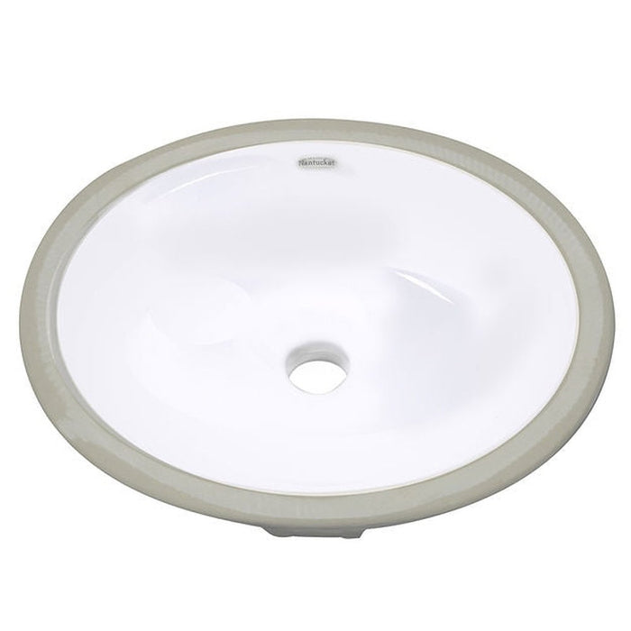 Great Point Collection Nantucket Sinks Glazed Bottom 13 Inch X 10 Inch Undermount Ceramic Sink In White GB-13x10-W - Luxe Vanity & Tub
