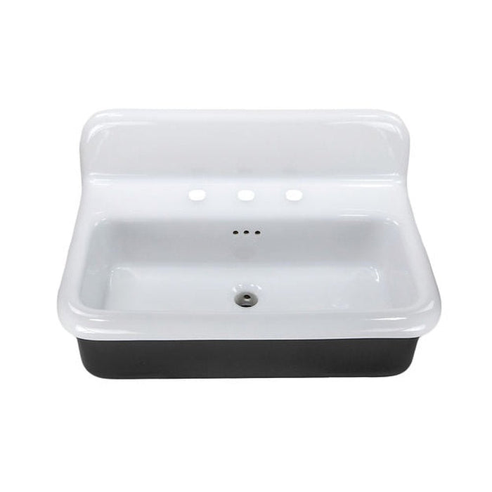Victorian Collection Nantucket Sinks Fireclay 30's Style Sink in white with a Black Bottom - Luxe Vanity & Tub
