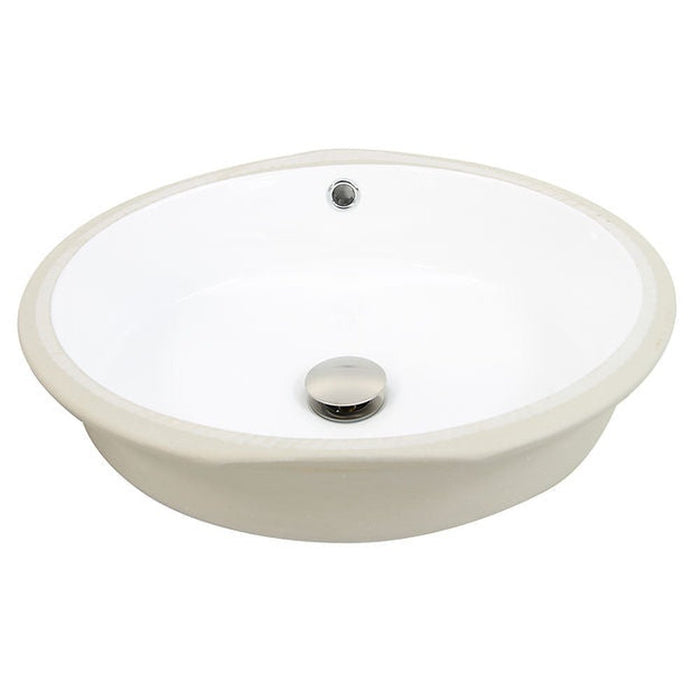 Great Point Collection Flat Bottom Oval Undermount Sink - White - 17'x 14' - Bowl depth 4.5' - Luxe Vanity & Tub