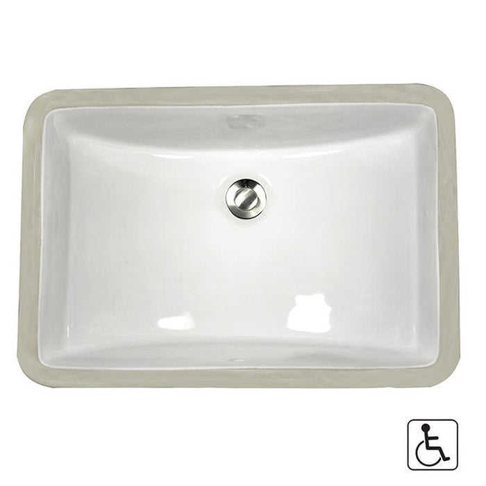 Great Point Collection Nantucket Sinks 18 Inch X 12 Inch Undermount Ceramic Sink In White UM-18x12-W - Luxe Vanity & Tub