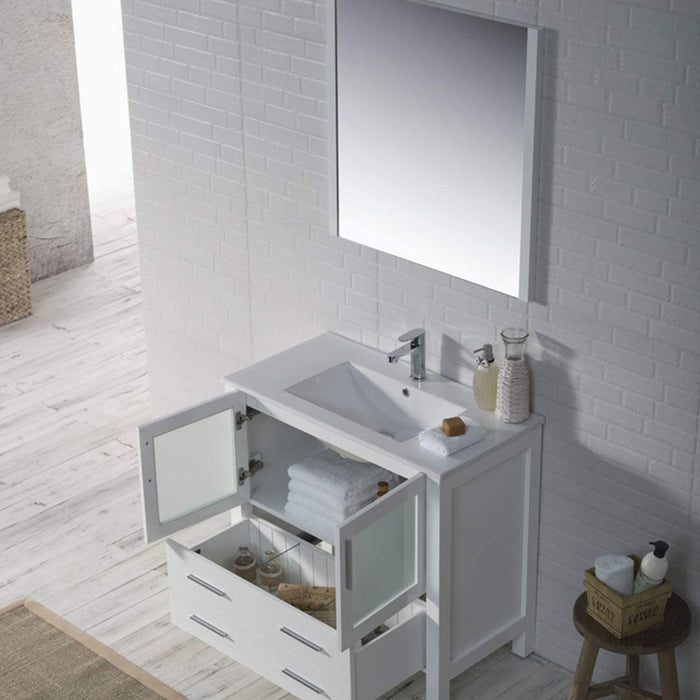 Blossom Sydney 36" Vanity, Ceramic/Ceramic Vessel Sink and Optional Mirror - Luxe Vanity & Tub