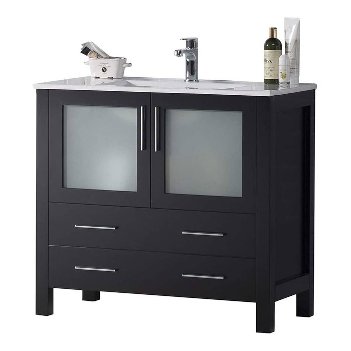 Blossom Sydney 36" Vanity, Ceramic/Ceramic Vessel Sink and Optional Mirror - Luxe Vanity & Tub