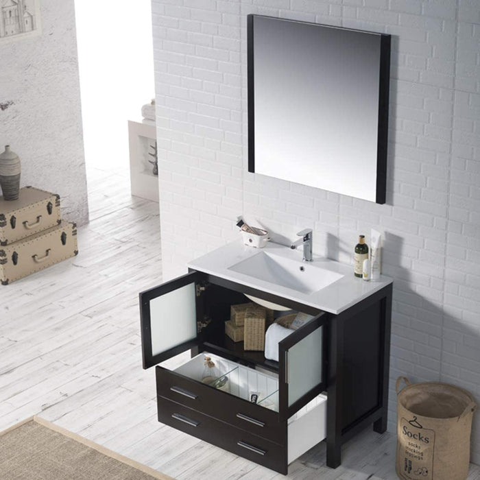 Blossom Sydney 36" Vanity, Ceramic/Ceramic Vessel Sink and Optional Mirror - Luxe Vanity & Tub