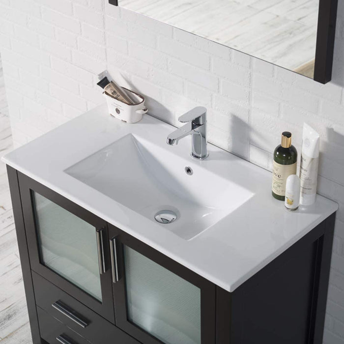 Blossom Sydney 36" Vanity, Ceramic/Ceramic Vessel Sink and Optional Mirror - Luxe Vanity & Tub