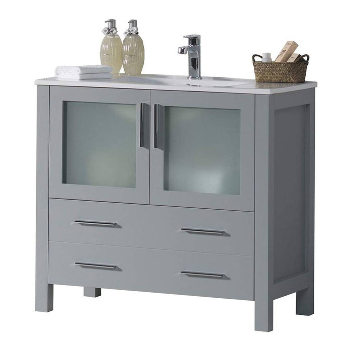 Blossom Sydney 36" Vanity, Ceramic/Ceramic Vessel Sink and Optional Mirror - Luxe Vanity & Tub