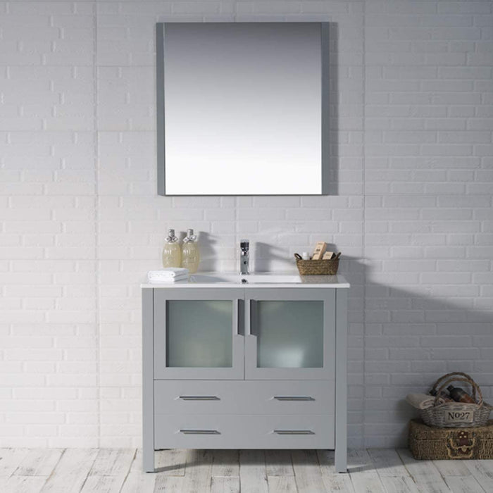 Blossom Sydney 36" Vanity, Ceramic/Ceramic Vessel Sink and Optional Mirror - Luxe Vanity & Tub