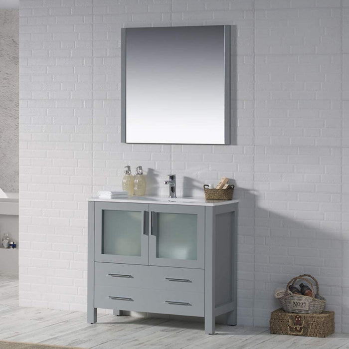 Blossom Sydney 36" Vanity, Ceramic/Ceramic Vessel Sink and Optional Mirror - Luxe Vanity & Tub