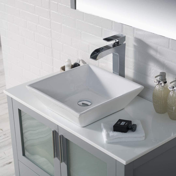Blossom Sydney 36" Vanity, Ceramic/Ceramic Vessel Sink and Optional Mirror - Luxe Vanity & Tub