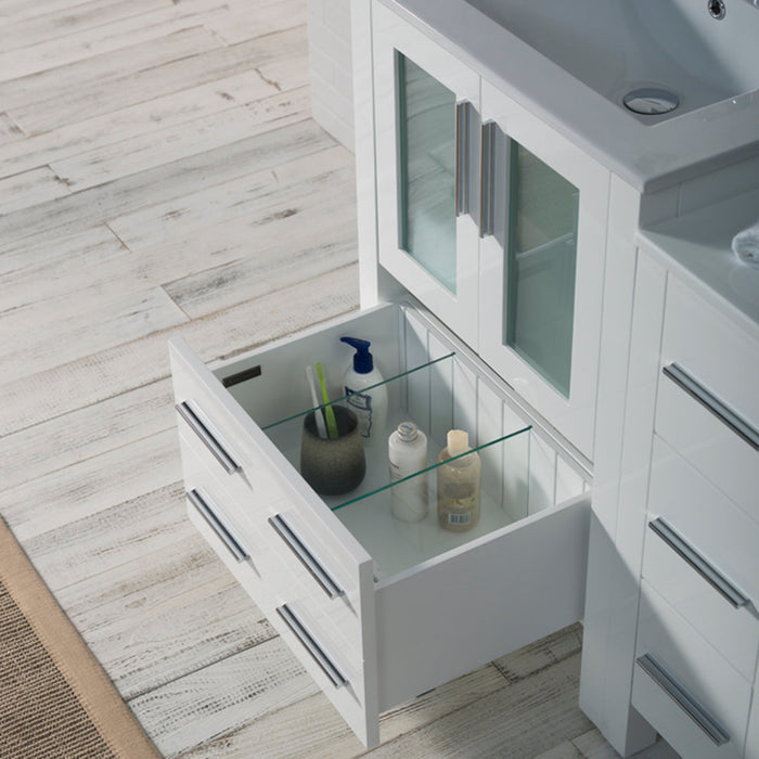 Blossom Sydney 36" Vanity Set, Ceramic/Ceramic Vessel Sink, Side Cabinet and Optional Mirror