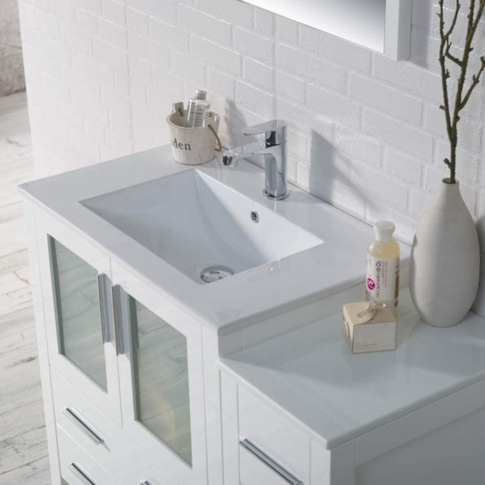 Blossom Sydney 42" Vanity Set, Ceramic/Ceramic Vessel Sink, Side Cabinet and Optional Mirror