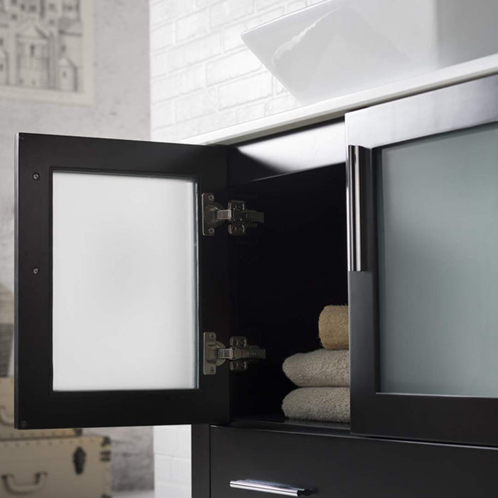 Blossom Sydney 42" Vanity Set, Ceramic/Ceramic Vessel Sink, Side Cabinet and Optional Mirror