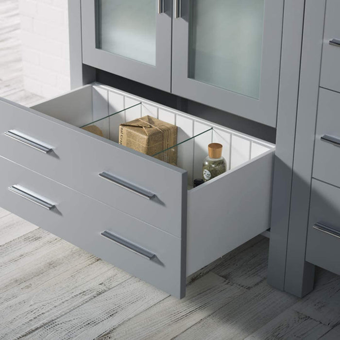 Blossom Sydney 42" Vanity Set, Ceramic/Ceramic Vessel Sink, Side Cabinet and Optional Mirror