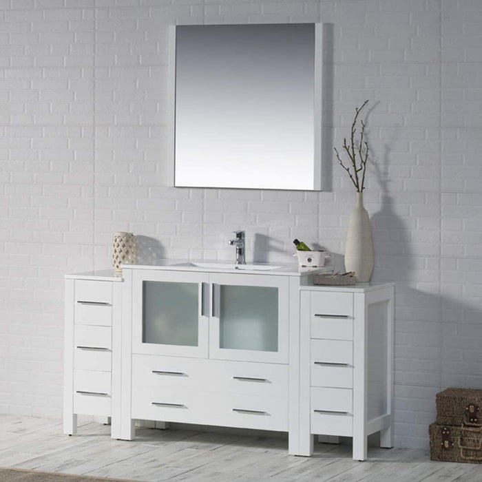 Blossom Sydney 54" Vanity Set, Side Cabinets, Vessel Sink and Optional Mirror - Luxe Vanity & Tub