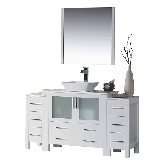 Blossom Sydney 54" Vanity Set, Side Cabinets, Vessel Sink and Optional Mirror - Luxe Vanity & Tub