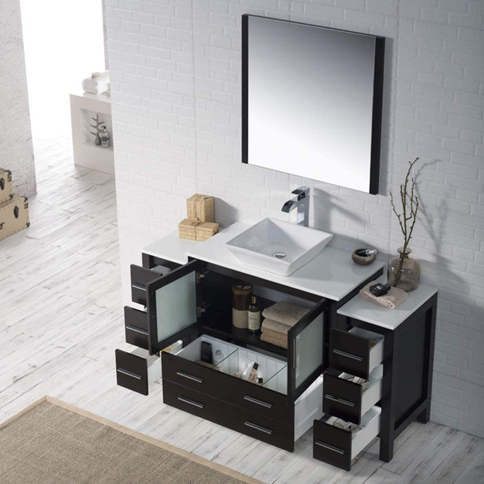 Blossom Sydney 54" Vanity Set, Side Cabinets, Vessel Sink and Optional Mirror - Luxe Vanity & Tub