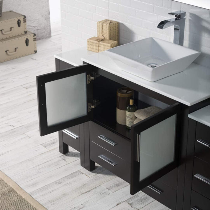 Blossom Sydney 54" Vanity Set, Side Cabinets, Vessel Sink and Optional Mirror - Luxe Vanity & Tub
