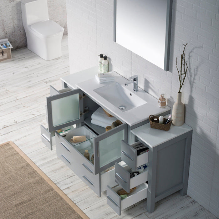 Blossom Sydney 54" Vanity Set, Side Cabinets, Vessel Sink and Optional Mirror - Luxe Vanity & Tub