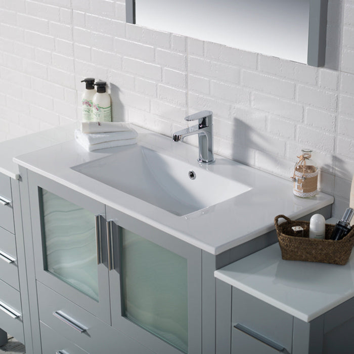 Blossom Sydney 54" Vanity Set, Side Cabinets, Vessel Sink and Optional Mirror - Luxe Vanity & Tub