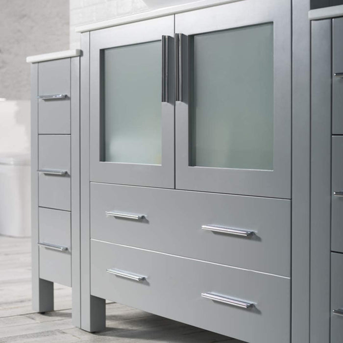 Blossom Sydney 54" Vanity Set, Side Cabinets, Vessel Sink and Optional Mirror - Luxe Vanity & Tub