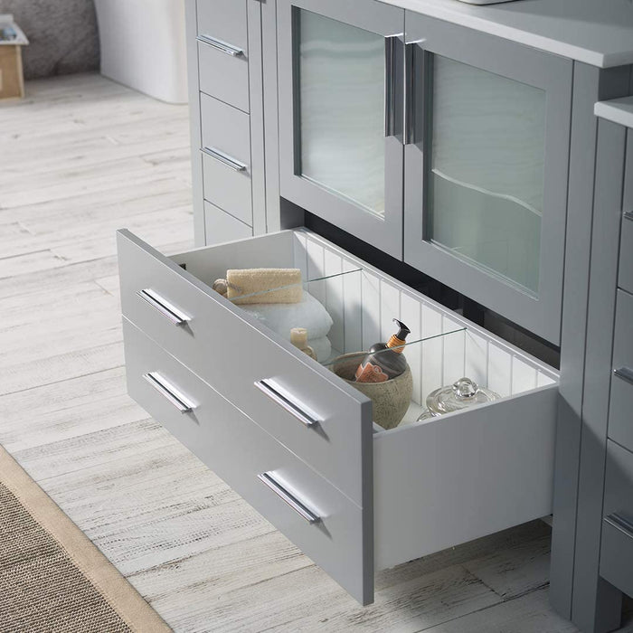 Blossom Sydney 54" Vanity Set, Side Cabinets, Vessel Sink and Optional Mirror - Luxe Vanity & Tub