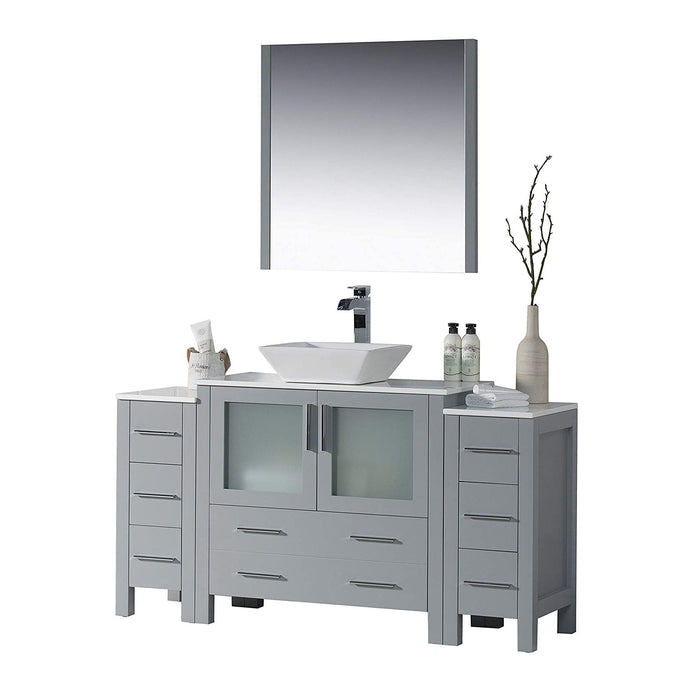 Blossom Sydney 54" Vanity Set, Side Cabinets, Vessel Sink and Optional Mirror - Luxe Vanity & Tub