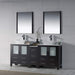 Blossom Sydney 84" Double Vanity Set, Side Cabinets, Vessel Sink and Optional Mirror - Luxe Vanity & Tub