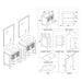 Blossom Sydney 84" Double Vanity Set, Side Cabinets, Vessel Sink and Optional Mirror - Luxe Vanity & Tub