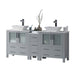 Blossom Sydney 84" Double Vanity Set, Side Cabinets, Vessel Sink and Optional Mirror - Luxe Vanity & Tub