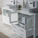 Blossom Sydney 84" Double Vanity Set, Side Cabinets, Vessel Sink and Optional Mirror - Luxe Vanity & Tub