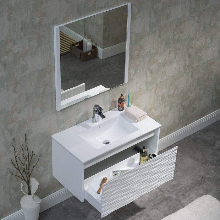 Blossom Paris 36" White Vanity with Ceramic Sink and Optional Mirror - Luxe Vanity & Tub