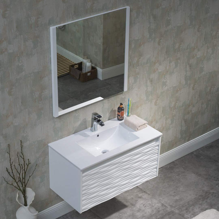 Blossom Paris 36" White Vanity with Ceramic Sink and Optional Mirror - Luxe Vanity & Tub