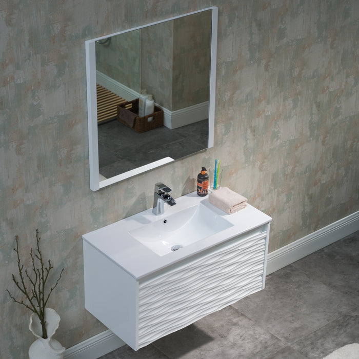 Blossom Paris 36" White Vanity with Ceramic Sink and Optional Mirror - Luxe Vanity & Tub
