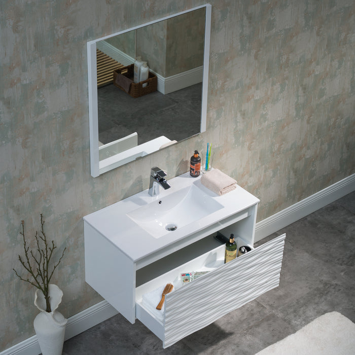 Blossom Paris 36" White Vanity with Ceramic Sink and Optional Mirror - Luxe Vanity & Tub