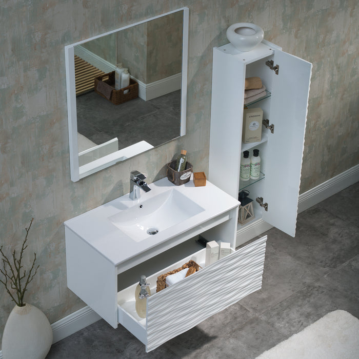 Blossom Paris 36" White Vanity with Ceramic Sink and Optional Mirror - Luxe Vanity & Tub