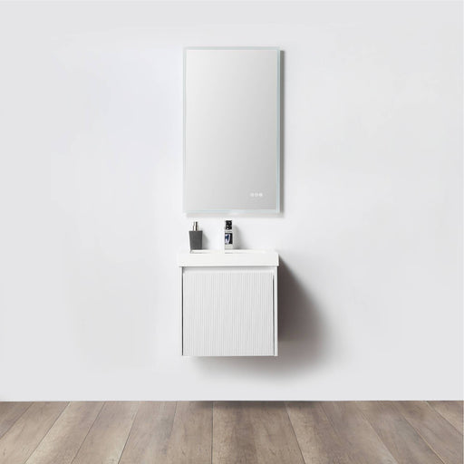 Positano 20" Floating Bathroom Vanity with Acrylic Sink - Matte White - Luxe Vanity & Tub