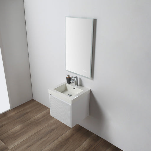 Positano 20" Floating Bathroom Vanity with Acrylic Sink - Matte White - Luxe Vanity & Tub