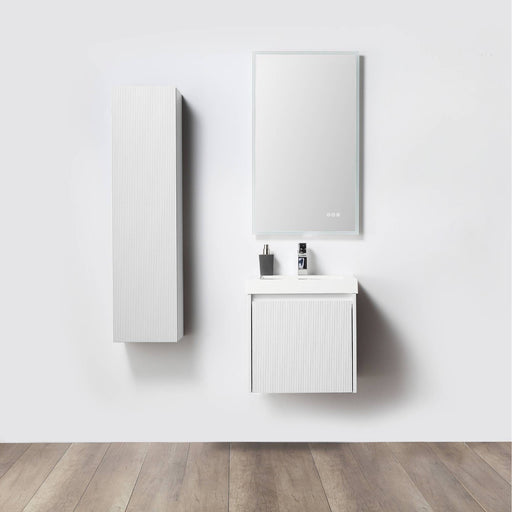 Positano 20" Floating Bathroom Vanity with Acrylic Sink & Side Cabinet - Matte White - Luxe Vanity & Tub