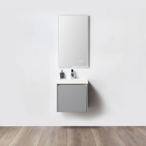 Positano 20" Floating Bathroom Vanity with Acrylic Sink - Light Grey - Luxe Vanity & Tub
