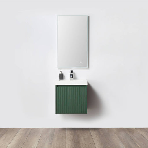 Positano 20" Floating Bathroom Vanity with Acrylic Sink - Aventurine Green - Luxe Vanity & Tub