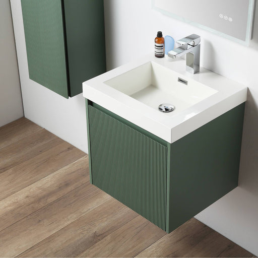Positano 20" Floating Bathroom Vanity with Acrylic Sink - Aventurine Green - Luxe Vanity & Tub