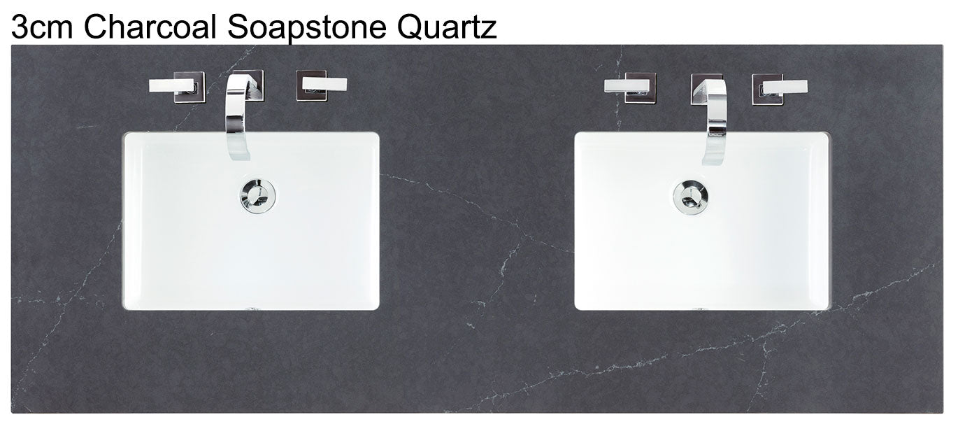 60" Metropolitan Double Bathroom Vanity, Silver Oak