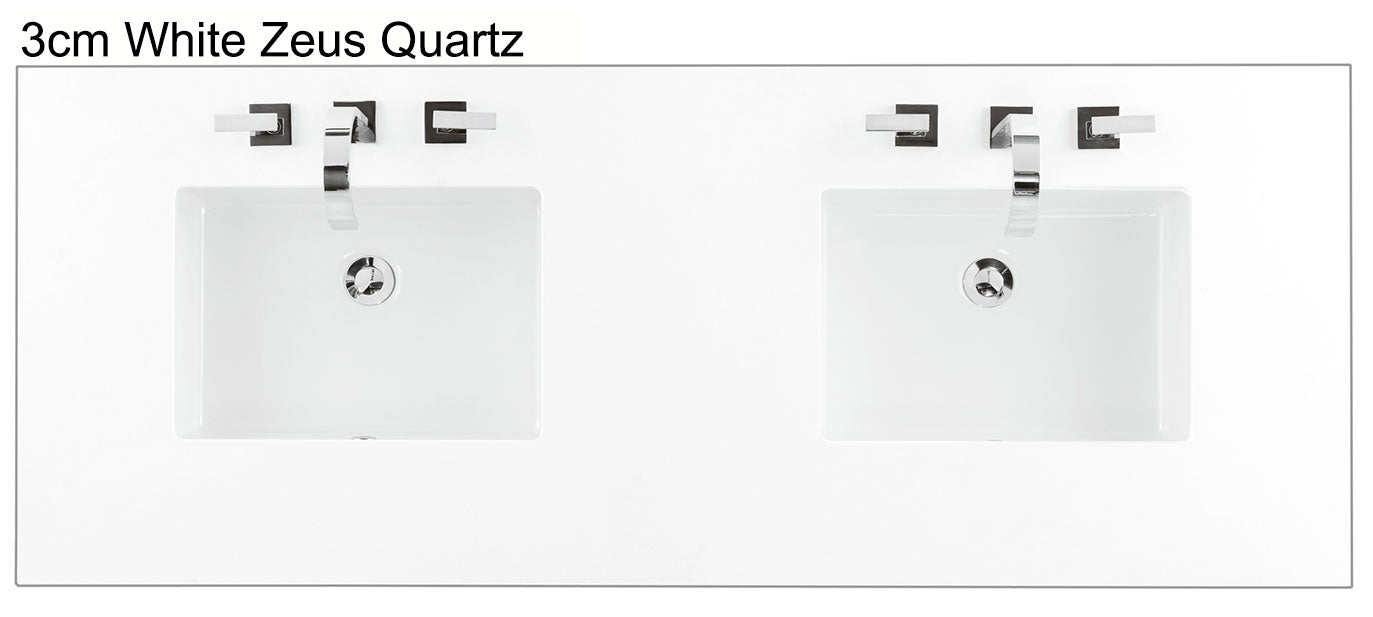 60" Metropolitan Double Bathroom Vanity, Silver Oak