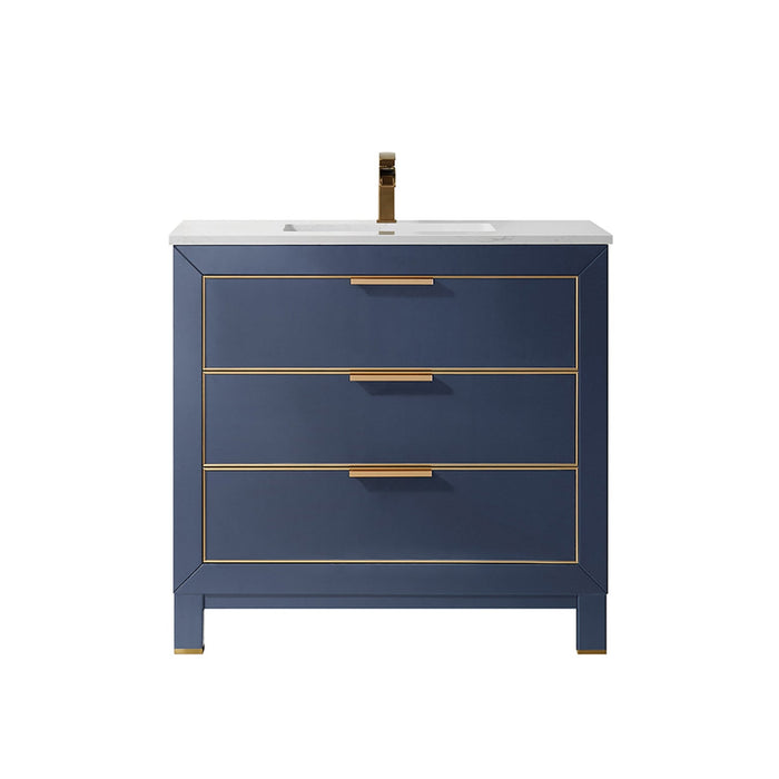 Jackson 36" Single Bathroom Vanity Set with Composite Stone Countertop - Luxe Vanity & Tub