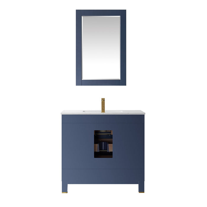 Jackson 36" Single Bathroom Vanity Set with Composite Stone Countertop - Luxe Vanity & Tub