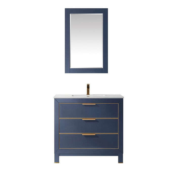 Jackson 36" Single Bathroom Vanity Set with Composite Stone Countertop - Luxe Vanity & Tub