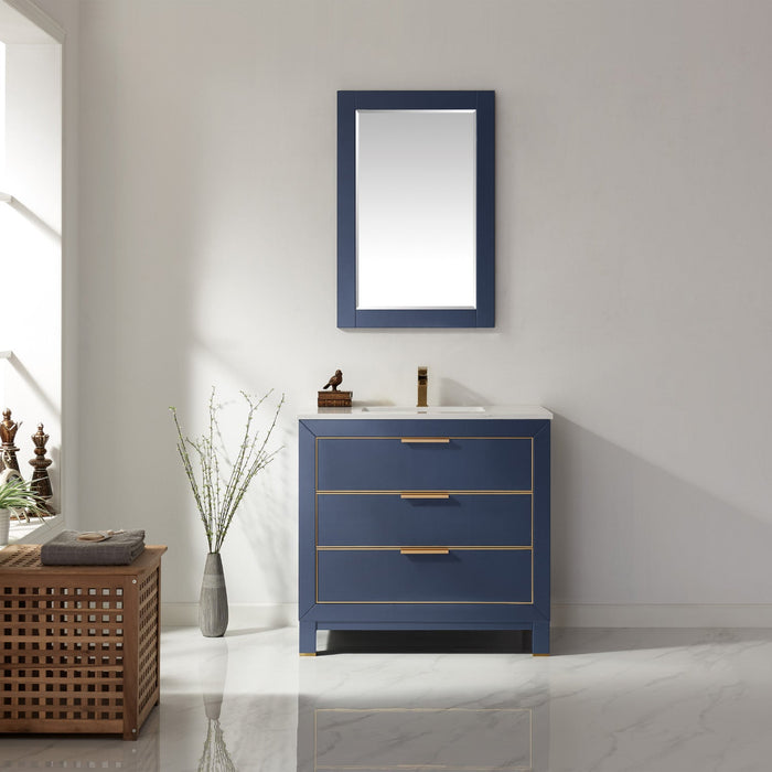 Jackson 36" Single Bathroom Vanity Set with Composite Stone Countertop - Luxe Vanity & Tub