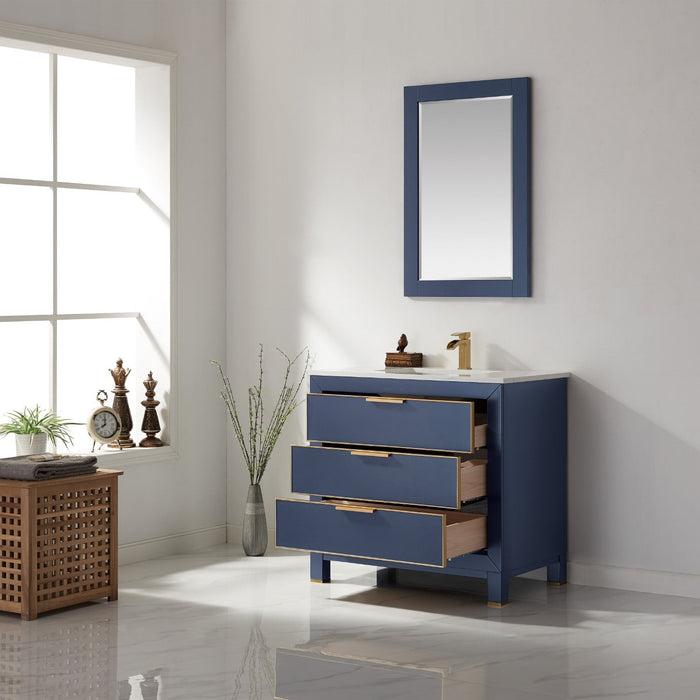 Jackson 36" Single Bathroom Vanity Set with Composite Stone Countertop - Luxe Vanity & Tub