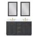 Gazsi 60" Double Bathroom Vanity Set with Grain White Composite Stone Countertop - Luxe Vanity & Tub